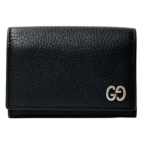 GUCCI Card Case for Men, Durian Leather, Black, 473923, Compact, Black - Picture 1 of 10